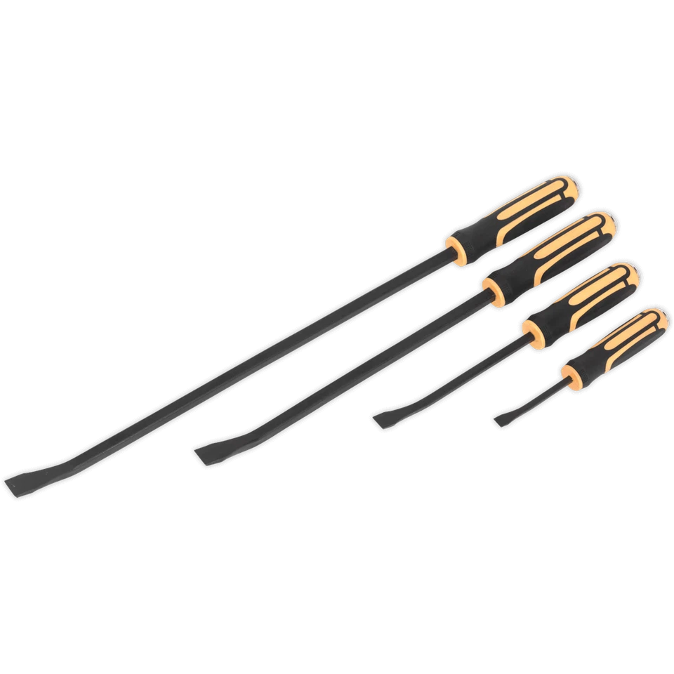Siegen S01138 Angled Prybar Set with Hammer Cap 4pc