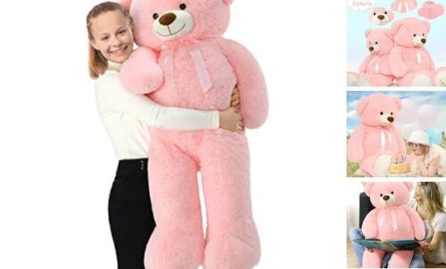 52” Pink Big Teddy Bear, Giant Bear Stuffed Animal Plush Toy,Soft Gifts for