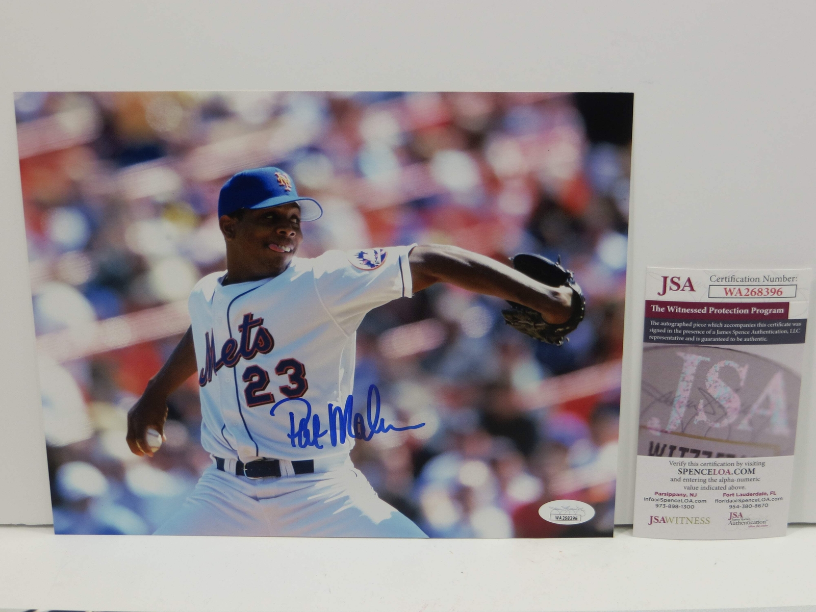 PAT MAHOMES SR. NEW YORK METS SIGNED 8x10 PHOTO TWINS CHIEFS PATRICK JSA COA 