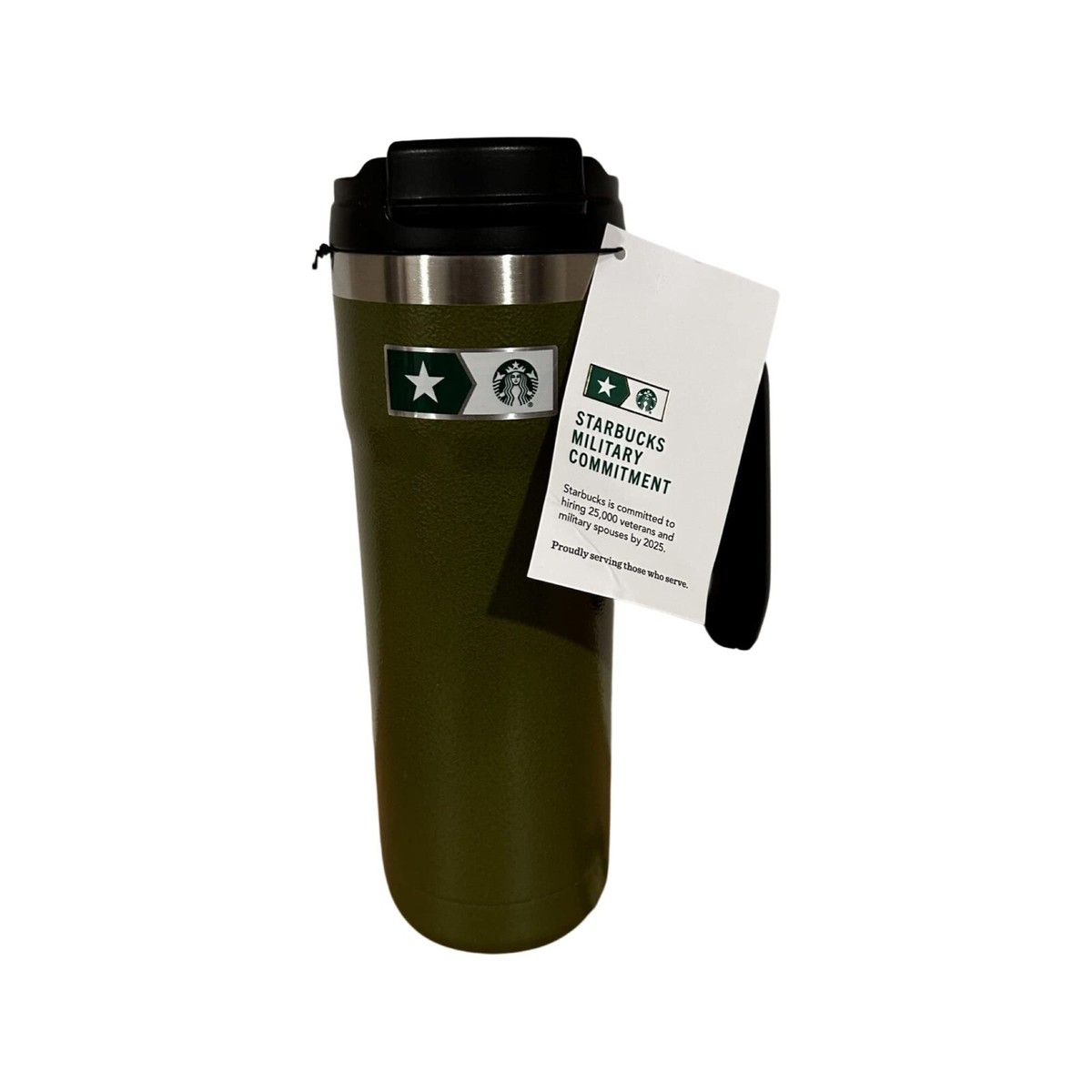 Starbucks Stanley Armed Forces Army Green Vacuum Sealed Cup Tumbler 20oz  (New)