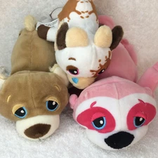 Cutetitos lot of 3: 6" pink sloth & brown bear, 5" mini milk no wraps