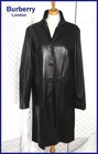 BURBERRY London Damen LAMMLEDER Lang Jacke Kurz Mantel schwarz 44 42 NOVA CHECK