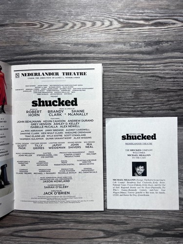 SHUCKED, PLAYBILL, OCTOBER 2023, NEDERLANDER THEATRE, CAST SIGNED - Picture 3 of 7