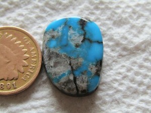 Turquoise Cabochon 12 carat Cab Unknown Origin Web Blue Green Boulder  