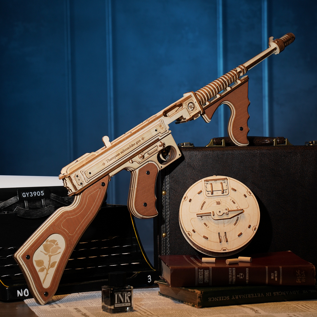 Rokr Thompson Submachine Gun Toy Gift for Boys Wooden Puzzle