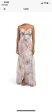 RENE BY RENE RUIZ Strapless Draped Floral Print Gown (size 2)