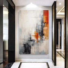 Yellow Wall Art Paintings Hand Painted Abstract Oil Painting On Canvas