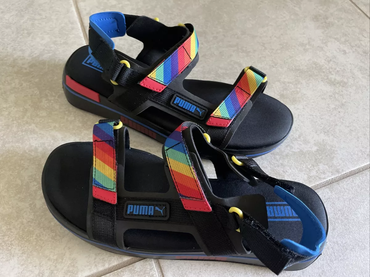 Puma Future Rider Women s Rainbow Pride LGBTQ Strap Sandals Size 6 New 50