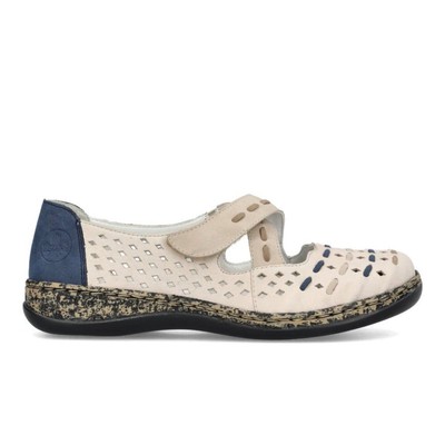 Rieker Women's Daisy 46378-90 Mary Jane - Chalk/Ginger/Jeans NWB