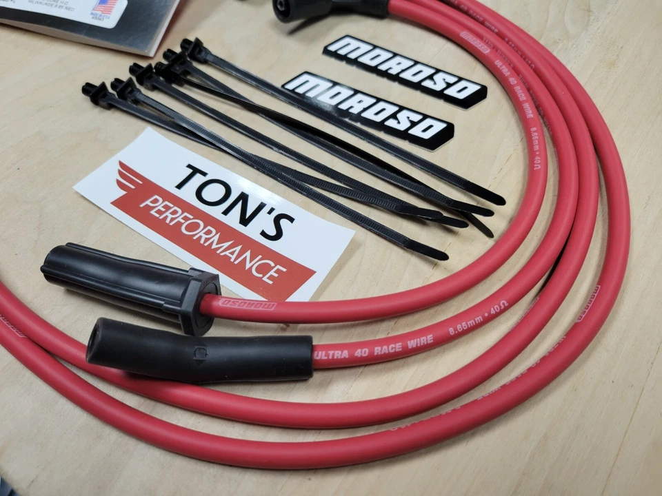 Moroso 28641 Harley HD Milwaukee 8 modelos 2017+ M8 FLT FLH Ultra 40 cables rojos Foto 2 de 3