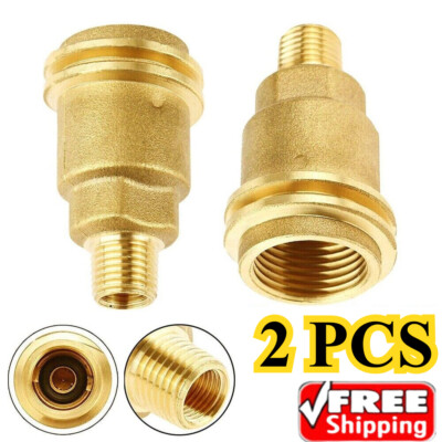 Propane Gas Fitting Adapter Solid Brass QCC1 Pipe Connect Nut 1/4'' Male Thread