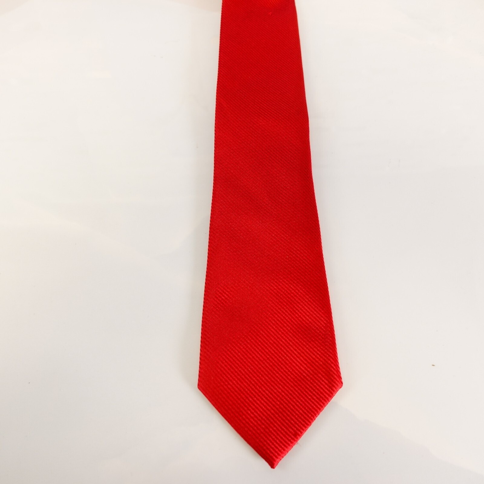 Saddlebred Neck Tie Mens Red Solid Basic Minimal … - image 4
