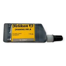 Vintage Pelikan Drawing Ink A 16 Grey 1 fl oz Partial Bottle Germany 75 Full