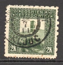 Bosnia 1906 SC# 44d 2k Used Sm Shallow Thin Perf 6.5x9.5x12.5x6.5 - S62772