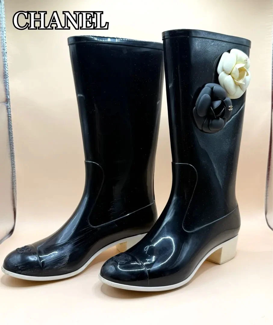 香奈儿女式橡胶雨靴| eBay