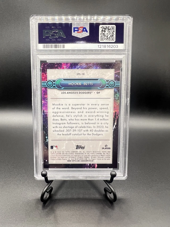 2024 TOPPS CHROME SWINGING FOR THE STARS #STS10 MOOKIE BETTS 9/25 PSA 9 - Image 2 of 2
