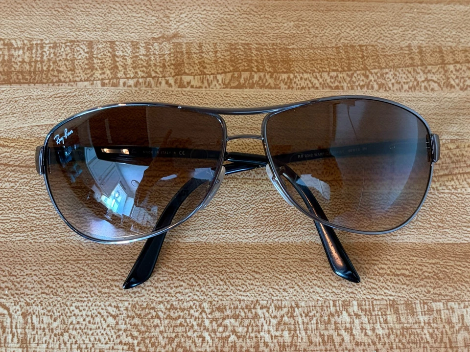 Ray-Ban Warrior RB3342 004/51 60mm Brown Gradient Aviator Sunglasses Italy - Image 3 of 4