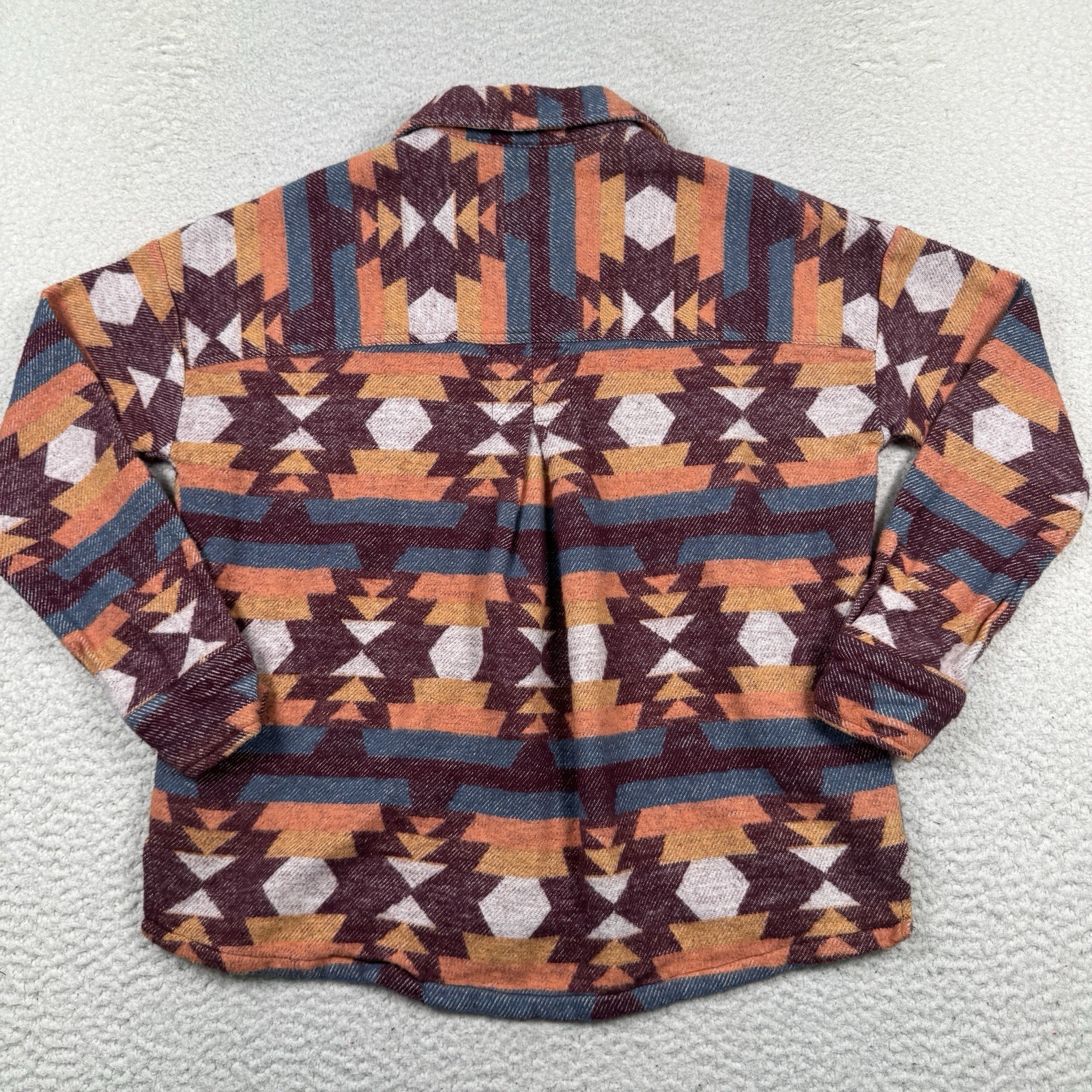 Rock & Roll Denim Shirt Jacket Women’s M Aztec Southwest Western Button Shacket