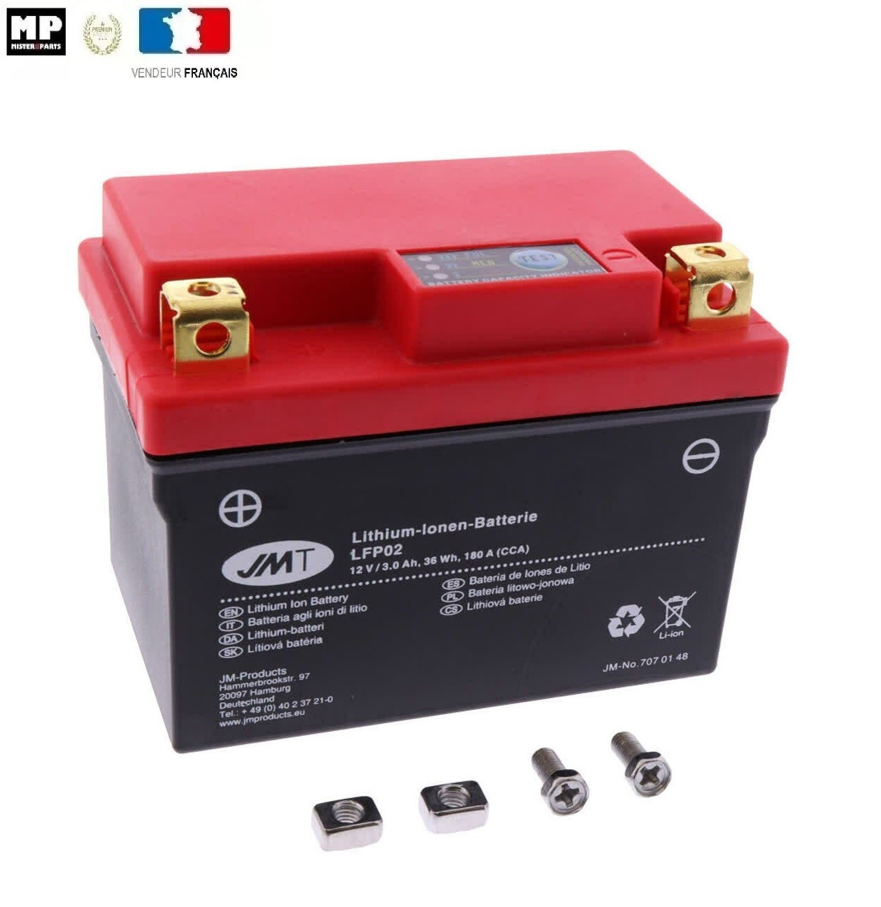 Batterie lithium JMT LFP02 haute performance pour BMW C 400 GT