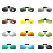 Polarized Clip On Sunglasses Flip Up Glasses Glare Blocking Lens UV Protection