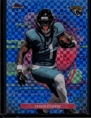 2025 Finest #155 Travis Etienne Blue X-Fractor #/75