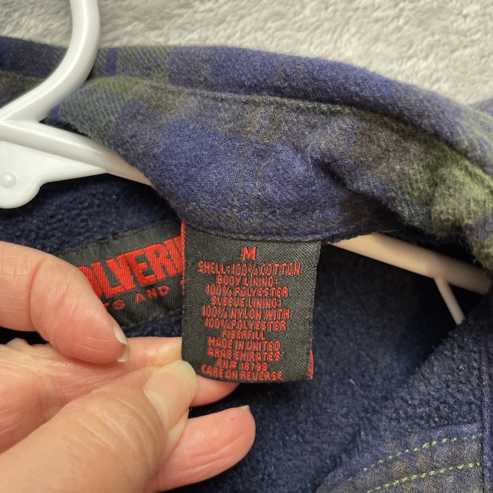 Jaqueta Wolverine Shacket Camisa Masculina M Relógio Preto Xadrez Flanela Forrada de Lã - Imagem 4 de 4