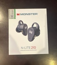 Monster N-Lite 210 Wireless Bluetooth In-Ear Headphones Blue w/ Mic NEW NIB