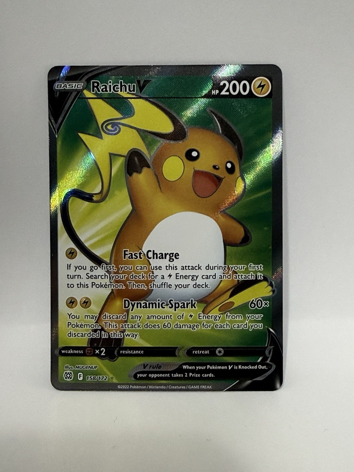 Pokémon TCG Raichu v Brilliant Stars Holo Ultra Rare Card 158/172 Mint Condition