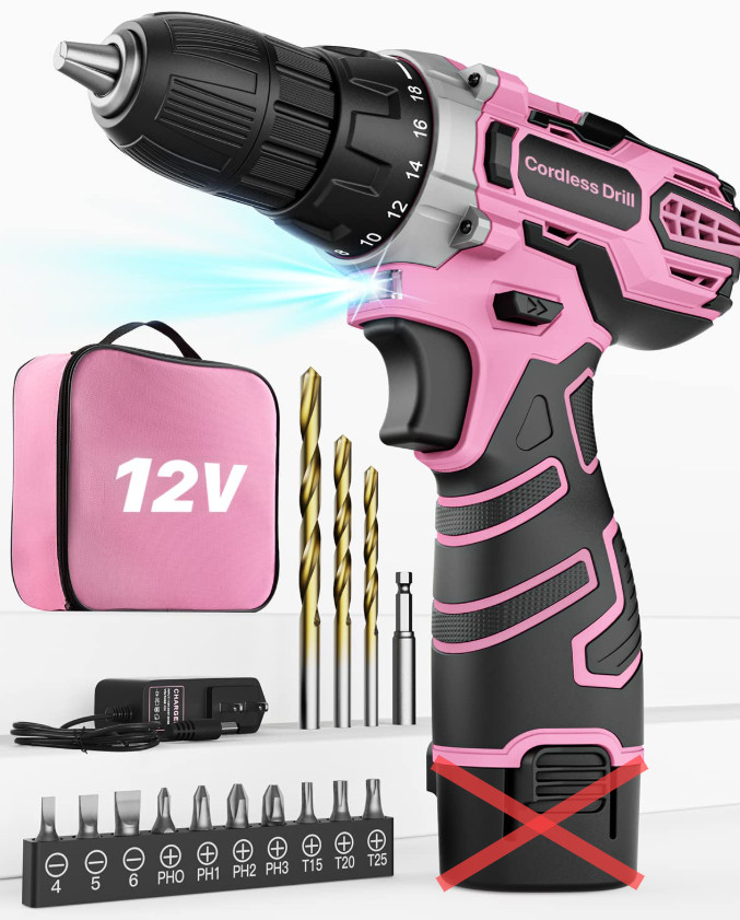 Trapano-avvitatore FAHEFANA 12 V rosa