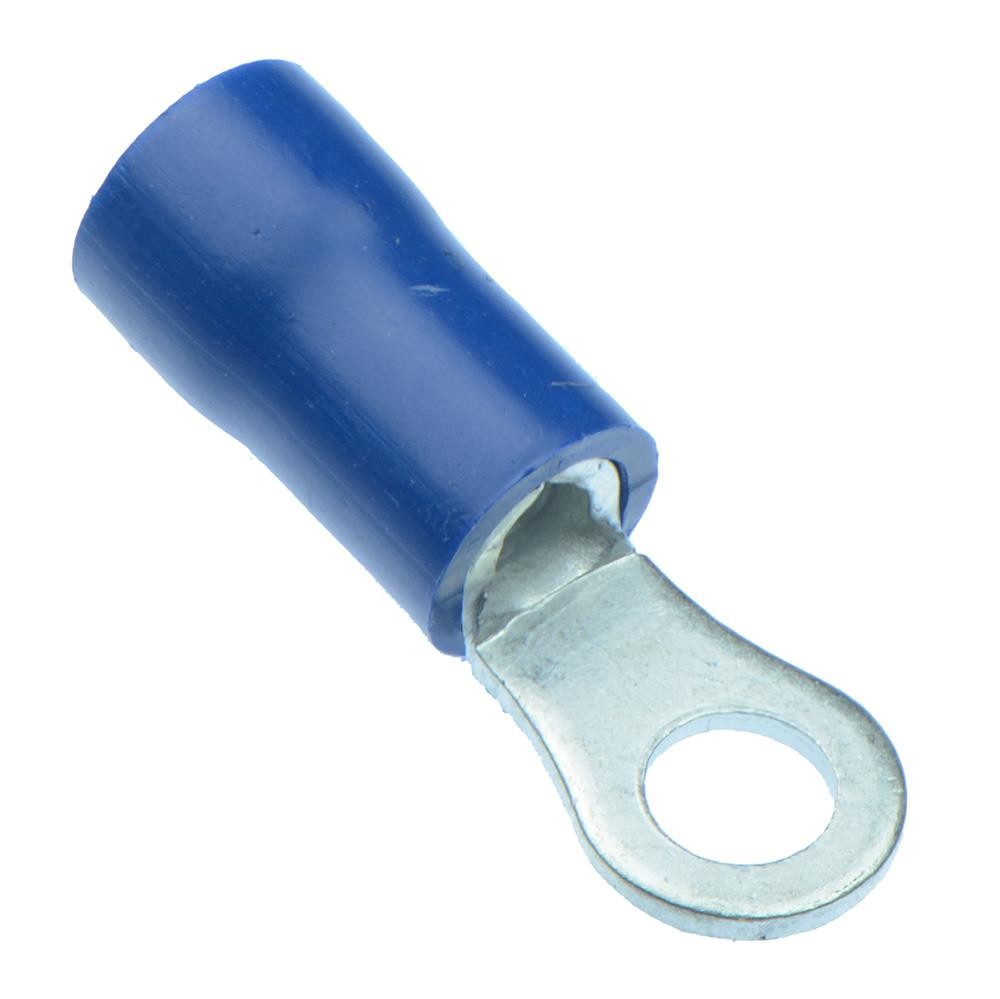 10 x Blue 3.7mm Insulated Crimp Ring Terminal Connector