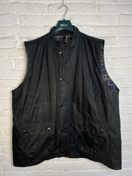 Barbour Westmorland Waxed Cotton Gilet Navy XXL Vintage 1993 A225