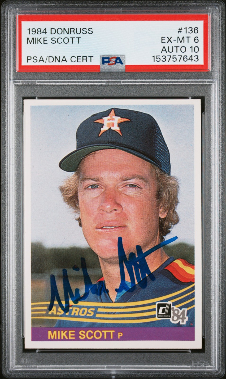 1984 Donruss #136 Mike Scott Autograph Dual PSA 6 Auto 10