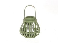 INNA-GLAS Windlichthalter Charithra Mit Henkel, Glaseinsatz, GrüN, 15Cm, Ø15,5Cm