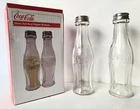 Coca-Cola Glass Salt &  Pepper Shakers Vintage Coke Bottles 6” New Open Box
