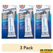 3 Pack Clear RTV Silicone Adhesive Sealant Waterproof Flexible Repair Sealant US