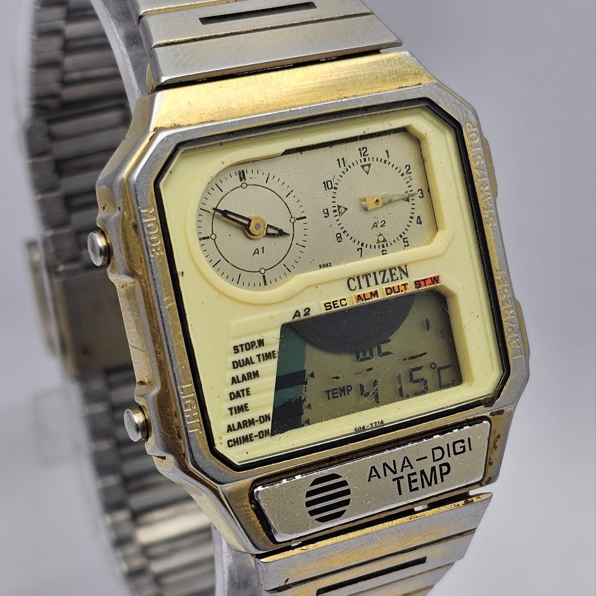 Citizen 8986-087089 Y Ana-Digi Alarm Chronograph Vintage Men's