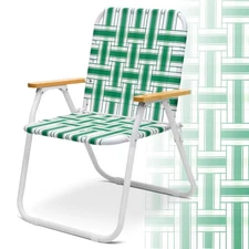 Folding Lawn Chair, Beach Chair for Adults with Highback, Camping Chair with  