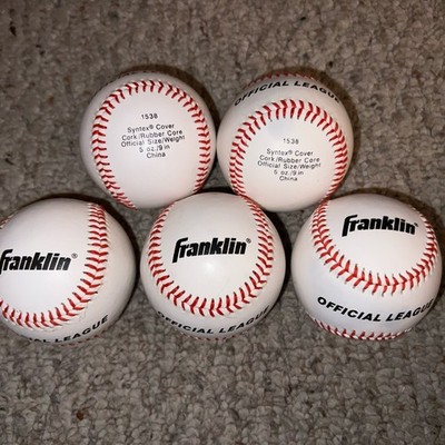 Franklin Official League Baseballs #1538 Syntex Covers Official Size Wt 5 Balls