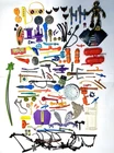Vintage Playmates * TMNT TURTLES ACCESSORY WEAPONS LOT 120 PIECES * 80's 90's
