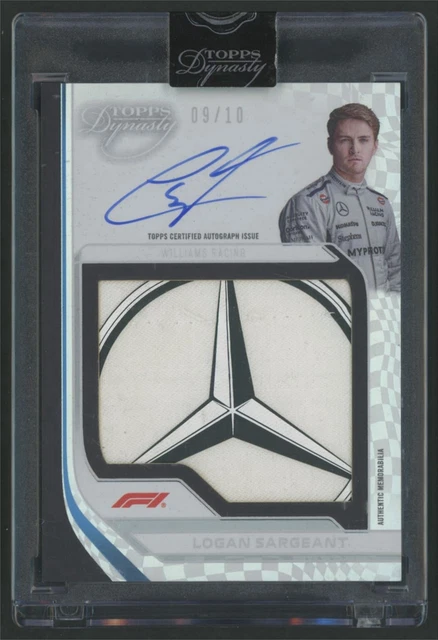 2024 Topps Dynasty F1 Logan Sargeant Patch Auto #’d 09/10 Mercedes Logo