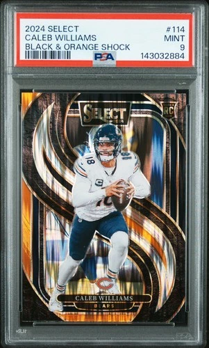 2024 PANINI SELECT BLACK & ORANGE SHOCK #114 CALEB WILLIAMS PSA 9