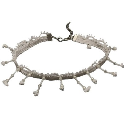 White Lace Fringe Collar Necklace Jewelry Perfect For Outfits And Parties