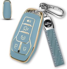 Key Fob Cover for Ford with Key Chain, Soft TPU Car Key Case Shell for Ford