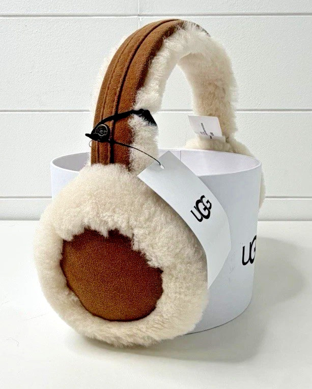 UGG Australia Camel Shearling Sherpa Ear Muffs Adjustable Winter NWT image 2