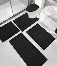 Bathroom Rug Sets 5 Piece, Ultra Thin Bath Mat Quick Dry, Absorbent, Non