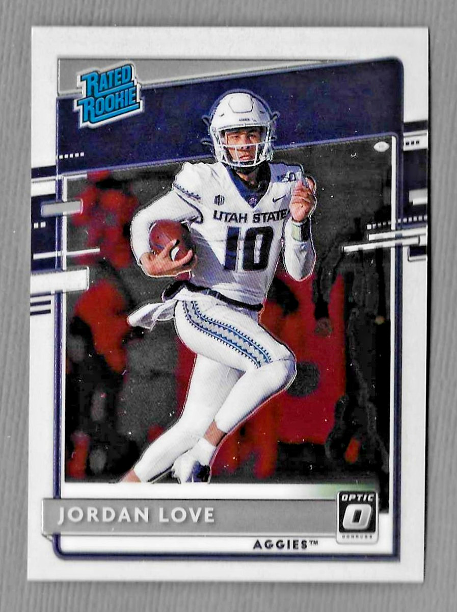 JORDAN LOVE 2020 DONRUSS OPTIC RATED CHROME ROOKIE RC CARD #7 PACKERS