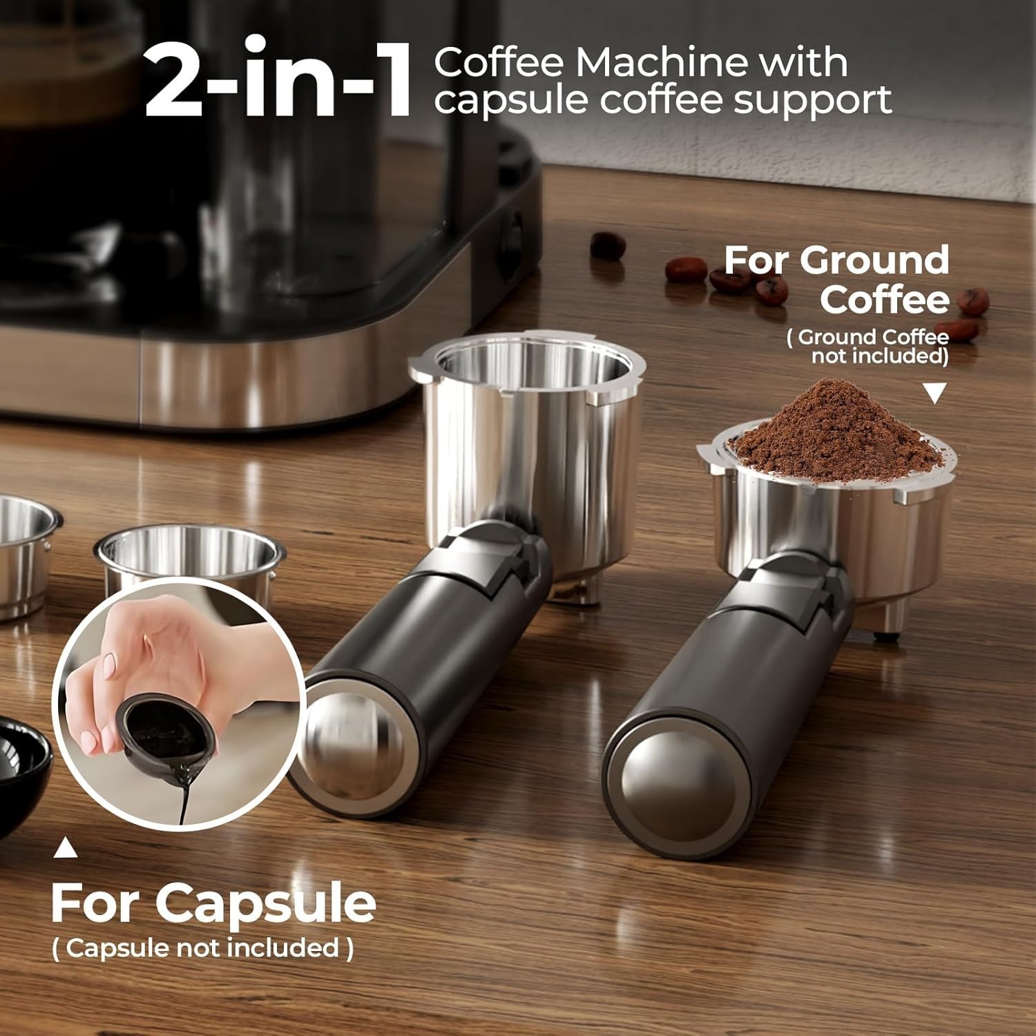 20 Bar Compact Espresso Machine with Steam Milk Frother，Professional Espresso Ma