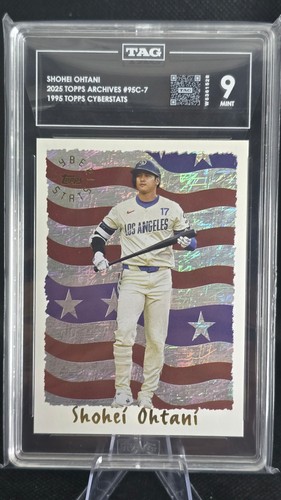 2025 Topps Archives #95C-7 Shohei Ohtani 1995 Topps Cyberstats TAG 9