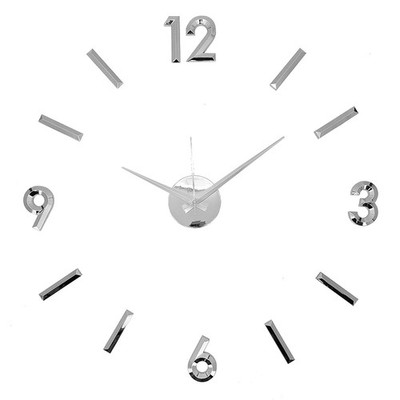 NEW! DIY SELF ADHESIVE WALL CLOCK DO IT YOURSELF 3D INTERIOR TIME METALLIC CLOCK
