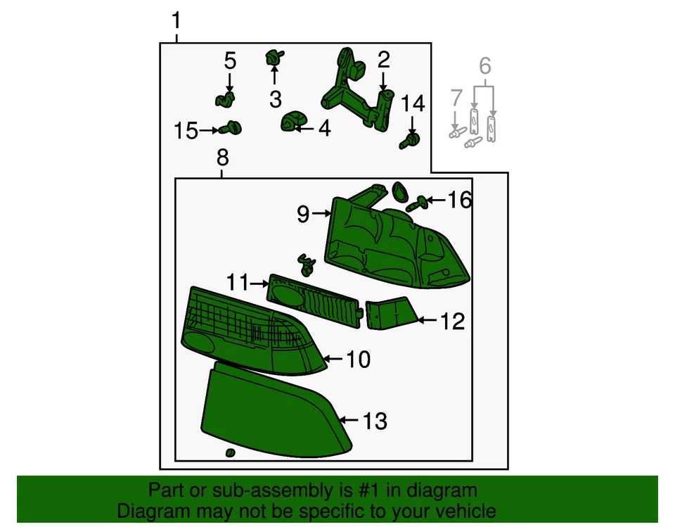 Conjunto combinado de faros laterales del conductor GM 16526225 CANTIDAD 1 genuino Foto 3 de 3